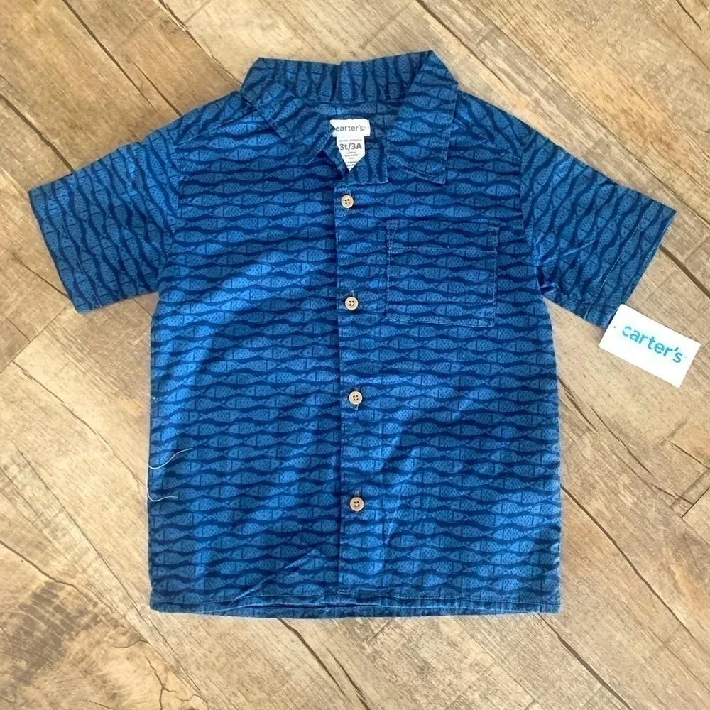 NWT Carter's Toddler Button Down Short Sleeve Polo‎